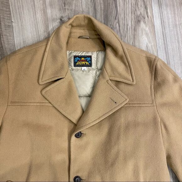 FANTASTIC Vintage Eddie Bauer Sundowner Men’s 42 Camel Wool Down-Filled Overcoat - Picture 7 of 10